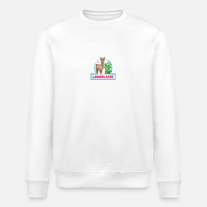 Lamaklasse Klassentier Lama Logo - Stanley/Stella Unisex Bio-Sweatshirt ROLLER - Weiß