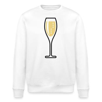 XSektglas (Sekt / Oval / Zu / 2C) - Stanley/Stella Unisex Bio-Sweatshirt ROLLER - Weiß - Vorne - Nik (191cm)