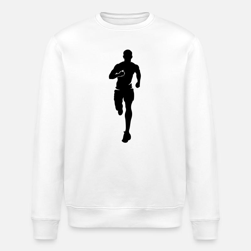 Marathon Runner Silhouette Marathon - Stanley/Stella ROLLER Unisex Organic Sweatshirt - white