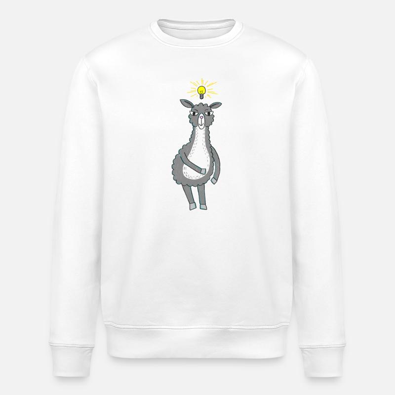 Lama a une idée - Sweat bio ROLLER Stanley/Stella Unisexe - blanc