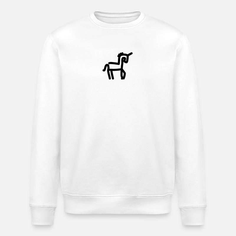 Strichzeichnung Einhorn - Stanley/Stella Unisex Bio-Sweatshirt ROLLER - Weiß