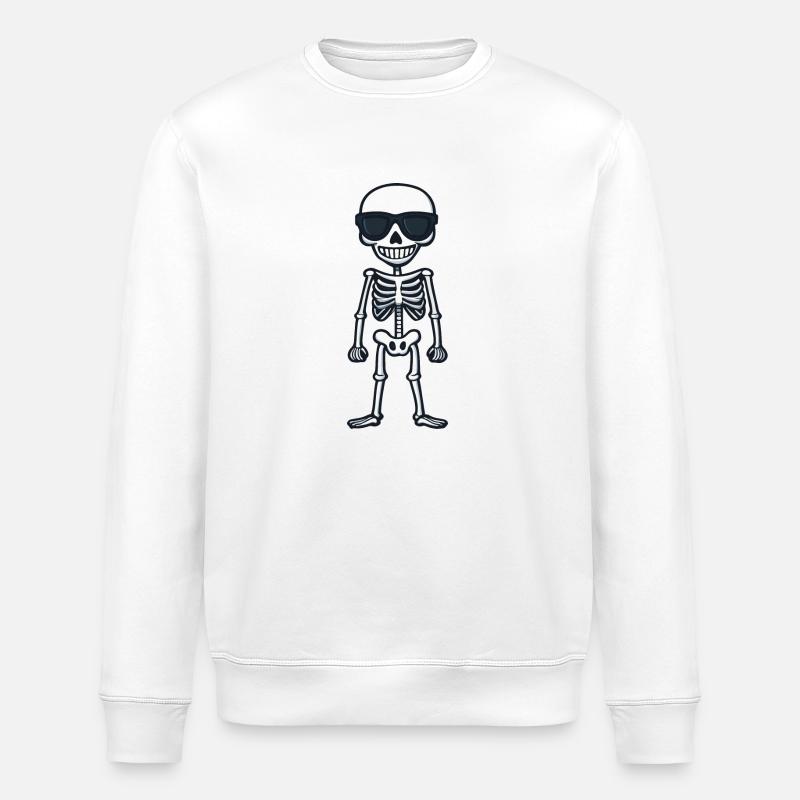Skelett Comic Halloween Cool - Stanley/Stella Unisex Bio-Sweatshirt ROLLER - Weiß