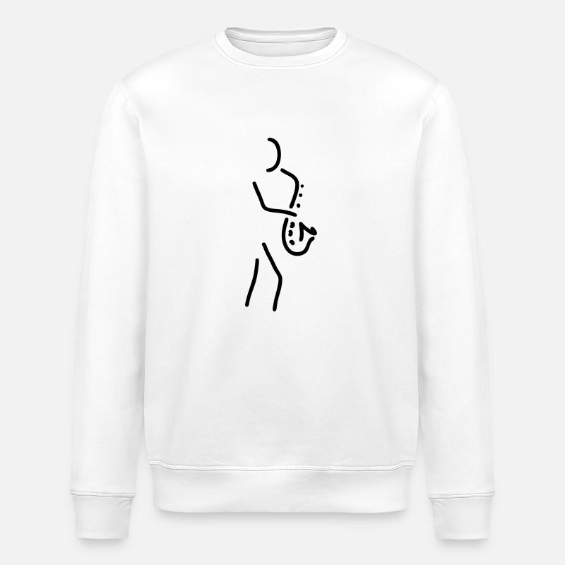saxophon spieler - Stanley/Stella Unisex Bio-Sweatshirt ROLLER - Weiß