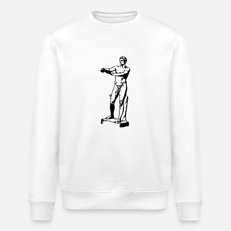 Adonis - Greek Statue - Stanley/Stella Unisex Bio-Sweatshirt ROLLER - Weiß