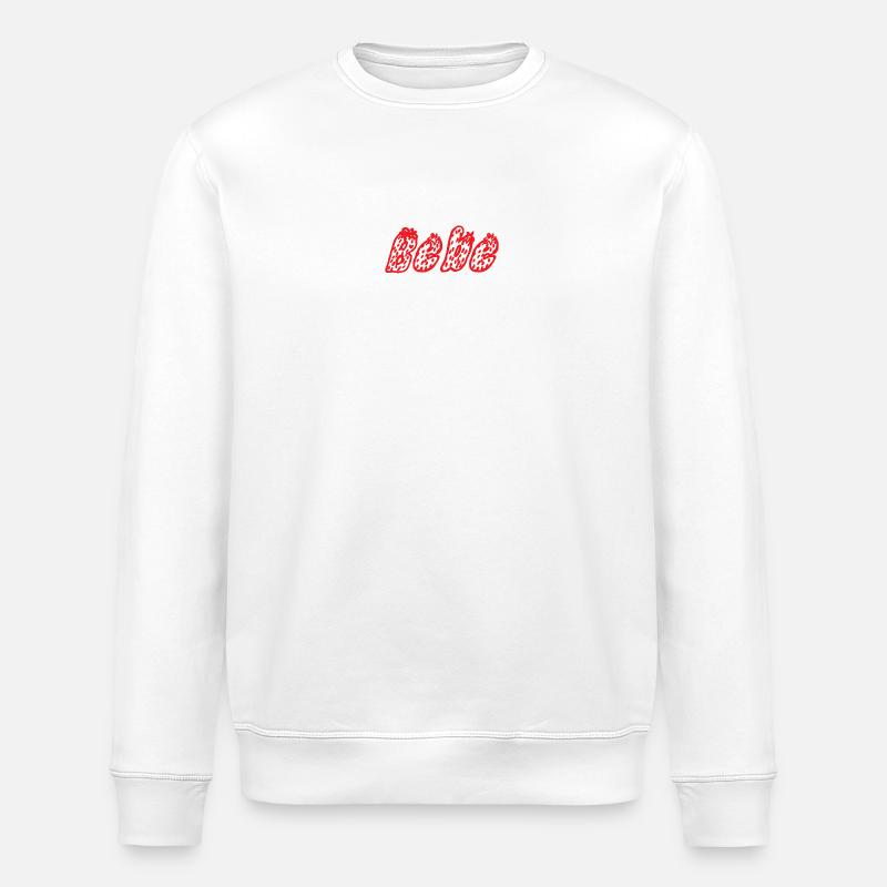 Bebe Abstrakte Rote Pixelkunst - Stanley/Stella Unisex Bio-Sweatshirt ROLLER - Weiß