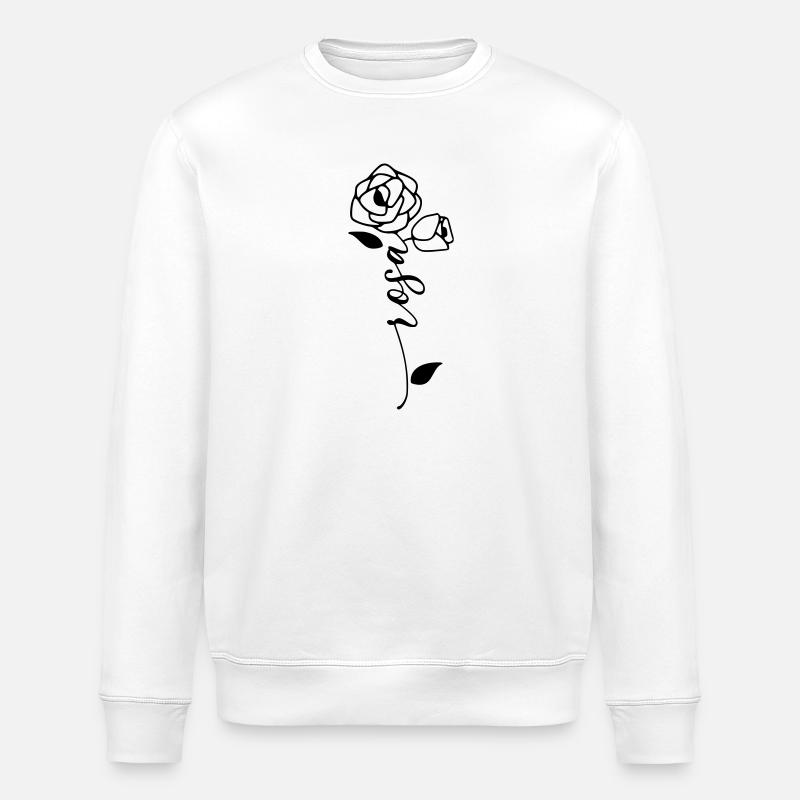Rose Nom Prénom Nom Fleur - Sweat bio ROLLER Stanley/Stella Unisexe - blanc