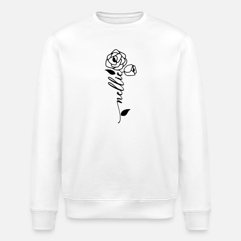 Nellie Nom Prénom Fleur - Sweat bio ROLLER Stanley/Stella Unisexe - blanc