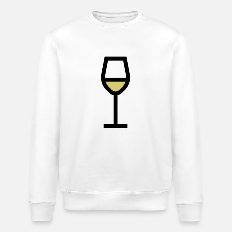 Weißweinglas, Weißwein - Stanley/Stella Unisex Bio-Sweatshirt ROLLER - Weiß