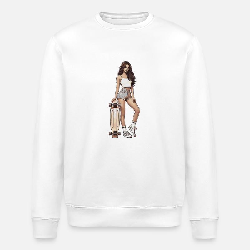 Skateuse - Sweat bio ROLLER Stanley/Stella Unisexe - blanc
