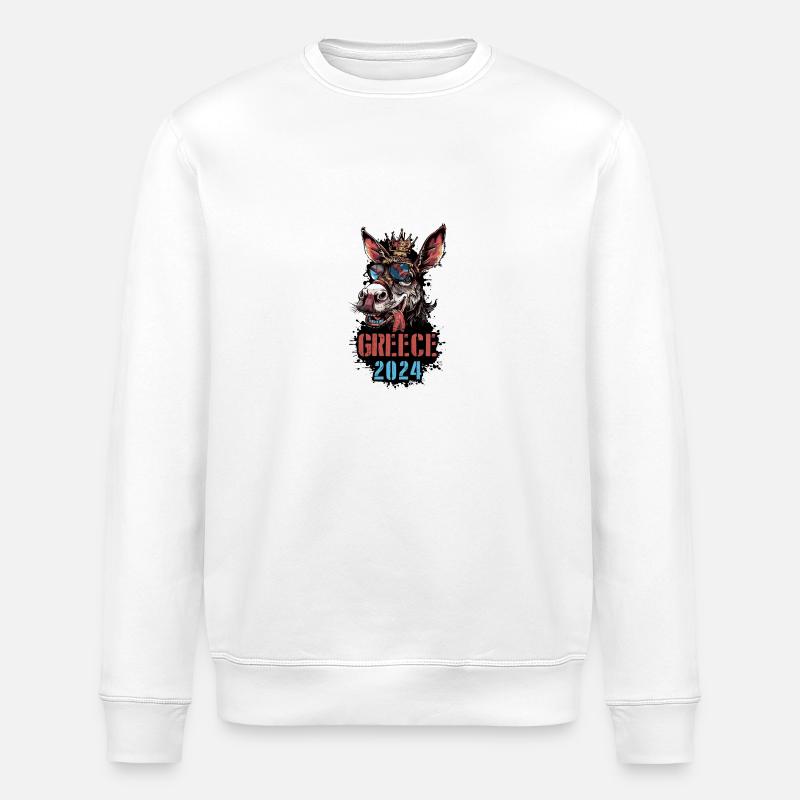 Greece 2024 Vacation Donkey - Stanley/Stella ROLLER Unisex Organic Sweatshirt - white