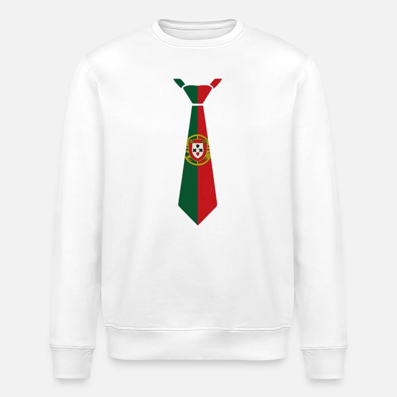 Portugal-Krawatte – Flaggendesign - Stanley/Stella Unisex Bio-Sweatshirt ROLLER - Weiß