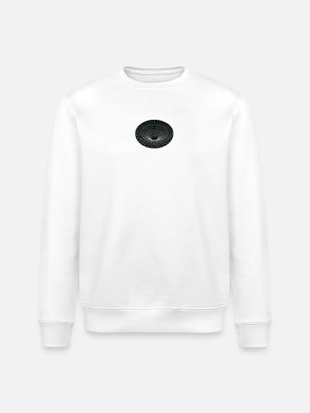 Vortex Grid Wormhole - Stanley/Stella ROLLER Unisex Organic Sweatshirt - white