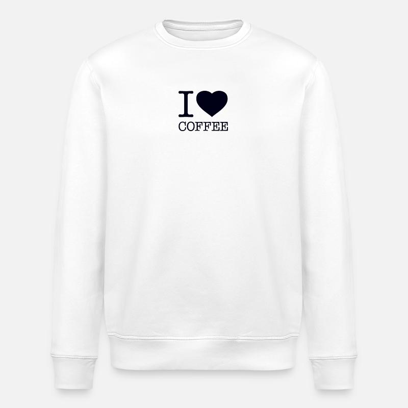 I LOVE COFFEE Kaffee Käffchen - Stanley/Stella Unisex Bio-Sweatshirt ROLLER - Weiß
