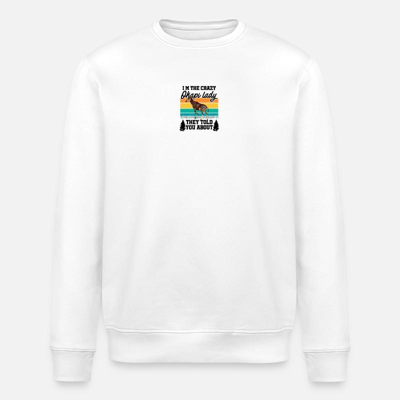 Ich bin die verrückte Okapi Lady - Stanley/Stella Unisex Bio-Sweatshirt ROLLER - Weiß