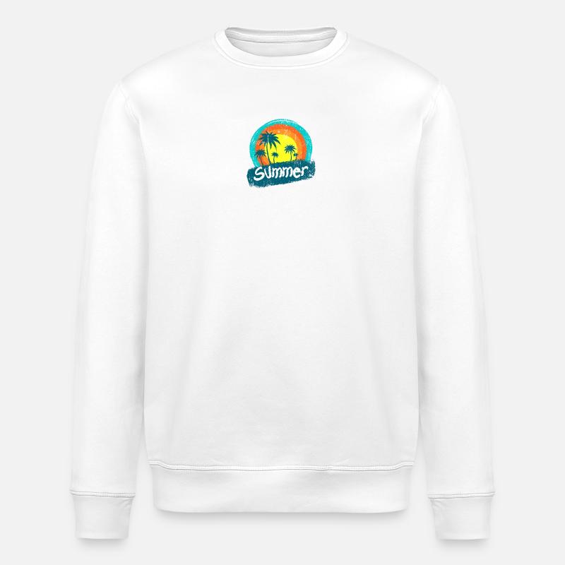 Sunset Palms Neon Été - Sweat bio ROLLER Stanley/Stella Unisexe - blanc