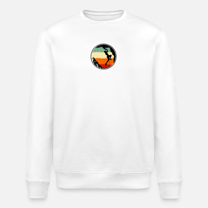 Grimpeur sur Sunset Ridge Retro - Sweat bio ROLLER Stanley/Stella Unisexe - blanc