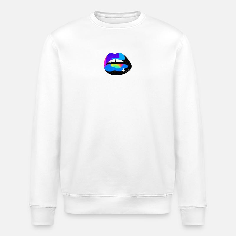 Kosmische Regenbogenlippen - Stanley/Stella Unisex Bio-Sweatshirt ROLLER - Weiß