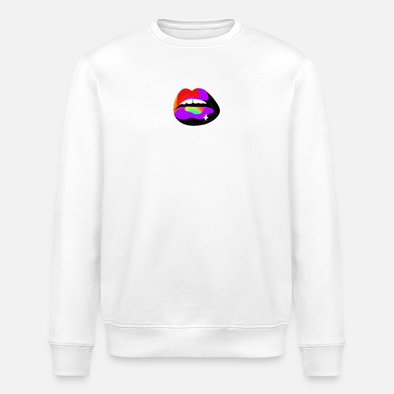 Kosmische Regenbogenlippen - Stanley/Stella Unisex Bio-Sweatshirt ROLLER - Weiß