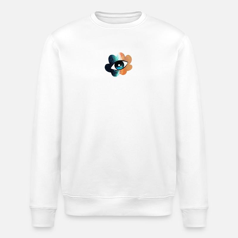 Kosmische Augenblüte - Stanley/Stella Unisex Bio-Sweatshirt ROLLER - Weiß