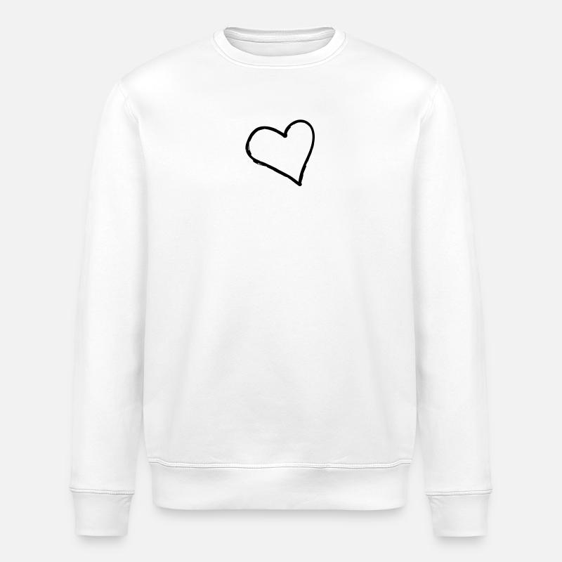 Großes Herz - Stanley/Stella Unisex Bio-Sweatshirt ROLLER - Weiß