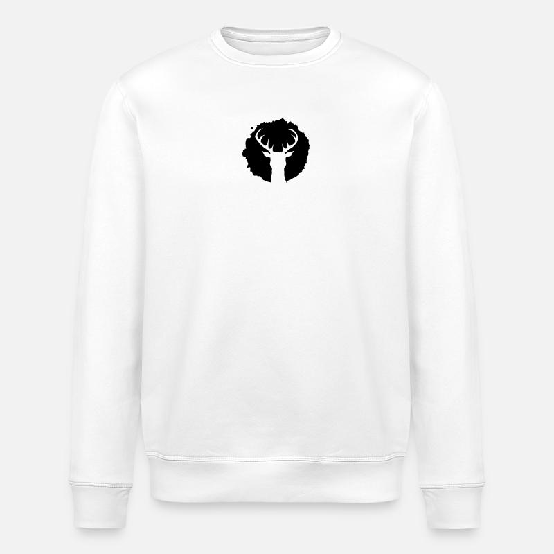 Deer Patch - Stanley/Stella ROLLER Unisex Organic Sweatshirt - white