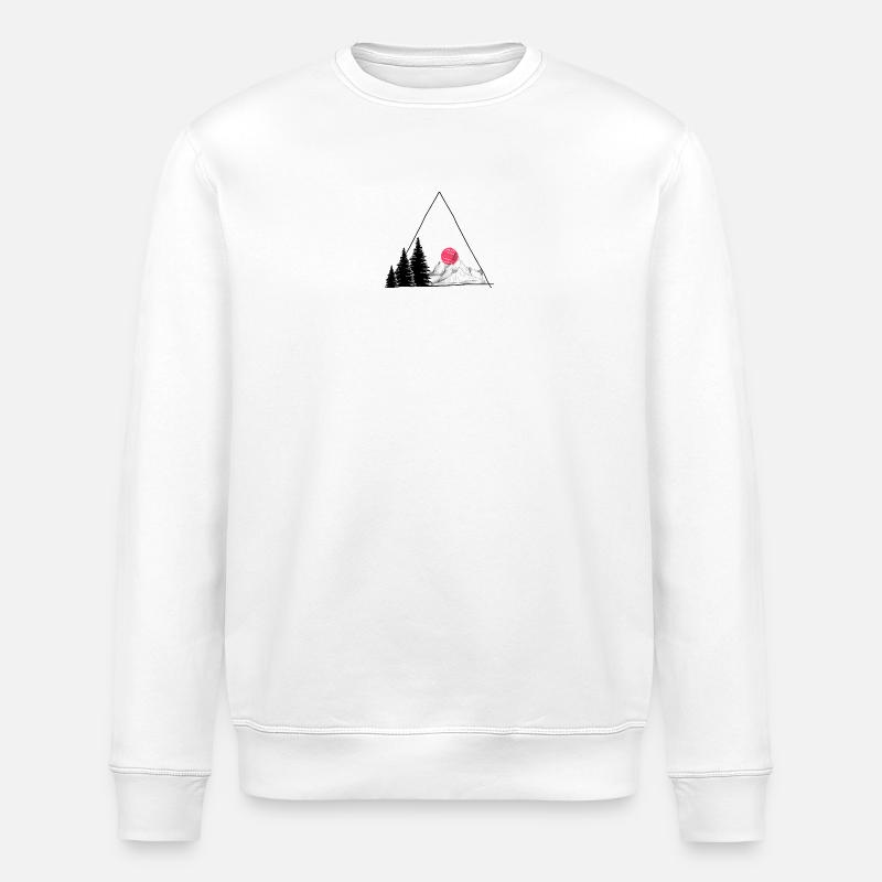 Neon Pink Kreis Blüte - Stanley/Stella Unisex Bio-Sweatshirt ROLLER - Weiß