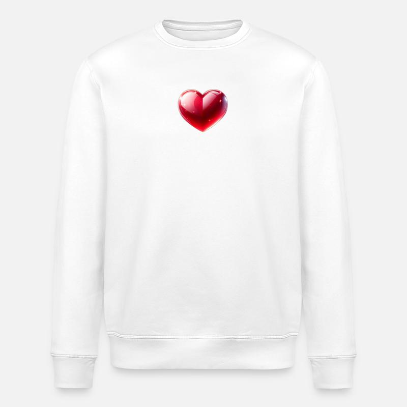 Herz - Stanley/Stella Unisex Bio-Sweatshirt ROLLER - Weiß