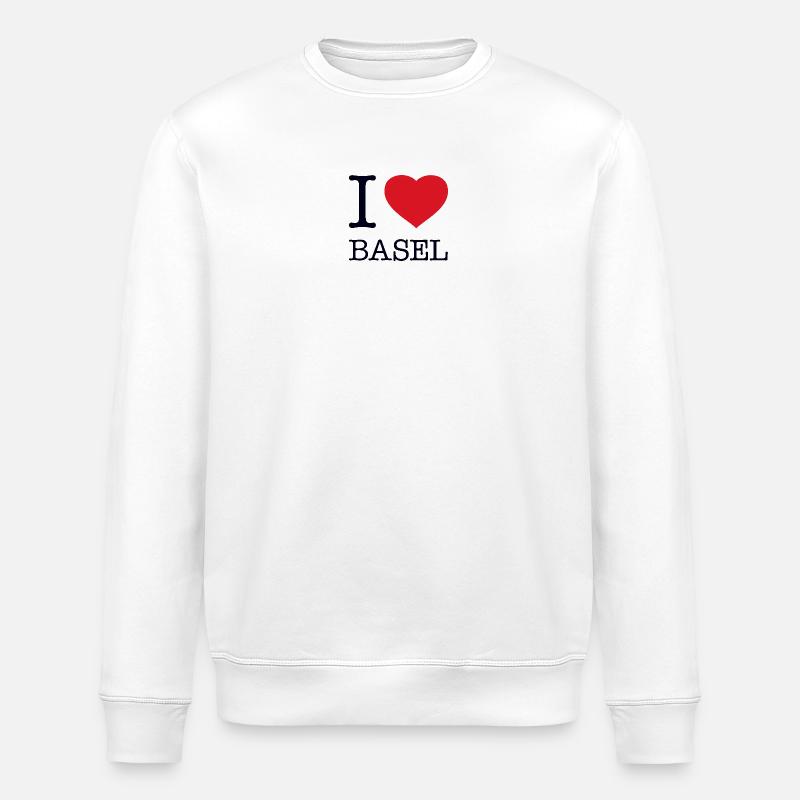 I LOVE BASEL - Stanley/Stella Unisex Bio-Sweatshirt ROLLER - Weiß
