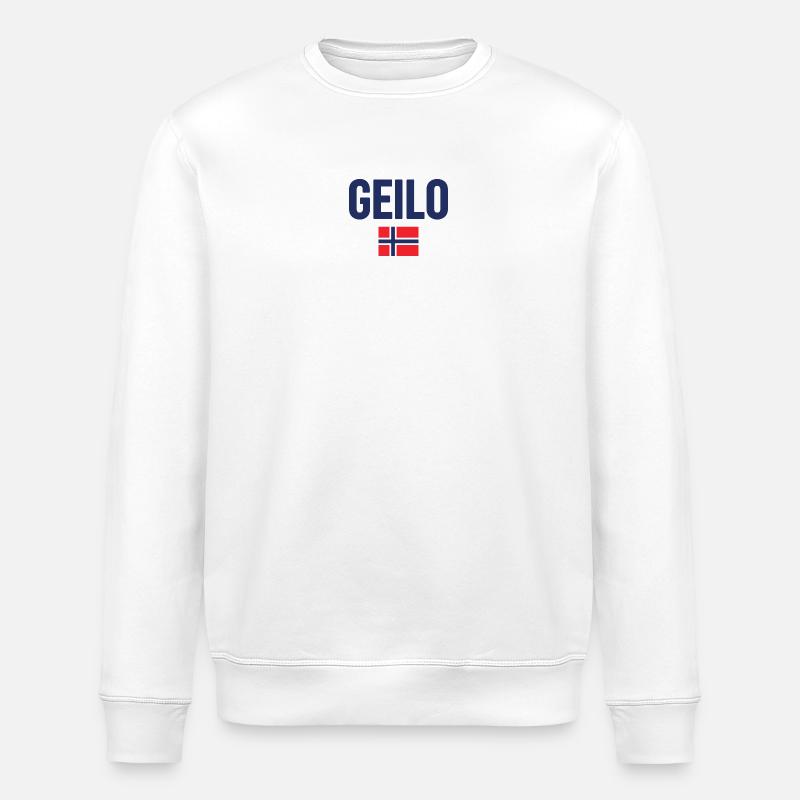 Gelo Norwegian Flagge Design - Stanley/Stella Unisex Bio-Sweatshirt ROLLER - Weiß