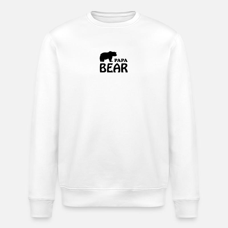 Papa bear Dad daddy vater - Stanley/Stella Unisex Bio-Sweatshirt ROLLER - Weiß