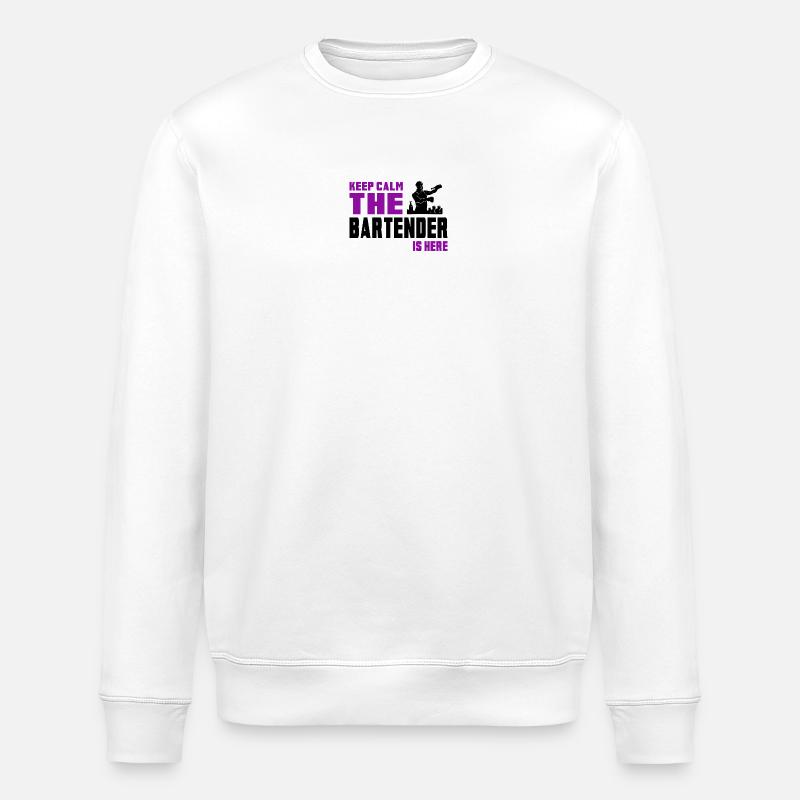 Keep calm bartender design - Stanley/Stella ROLLER Unisex Organic Sweatshirt - white