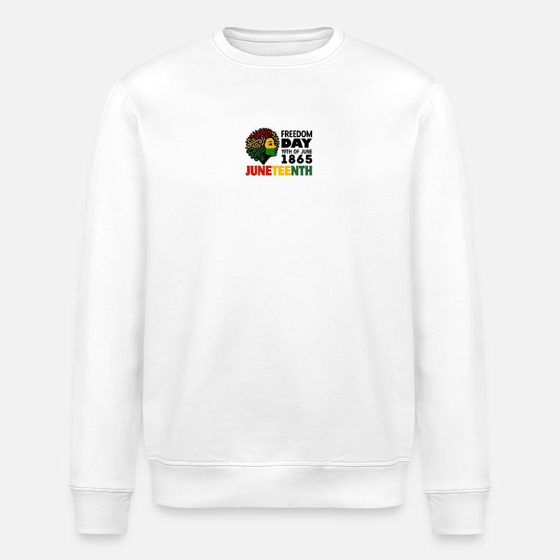 Juneteenth - Stanley/Stella ROLLER Unisex Organic Sweatshirt - white