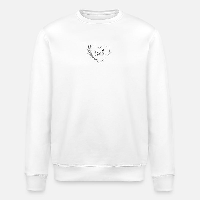 Team Bride Herz Wildblumen - Stanley/Stella Unisex Bio-Sweatshirt ROLLER - Weiß