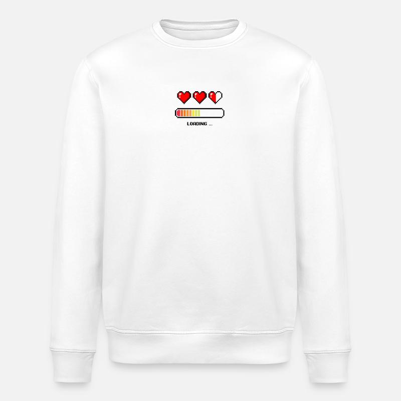 Palette de cœurs de pixels - Sweat bio ROLLER Stanley/Stella Unisexe - blanc