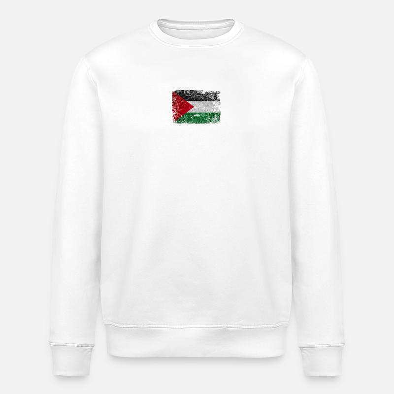 Grunge-Textur der palästinensischen Flagge - Stanley/Stella Unisex Bio-Sweatshirt ROLLER - Weiß
