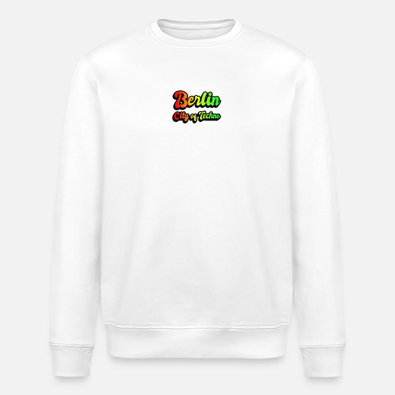 Berlin Stadt des Technos Regenbogen - Stanley/Stella Unisex Bio-Sweatshirt ROLLER - Weiß