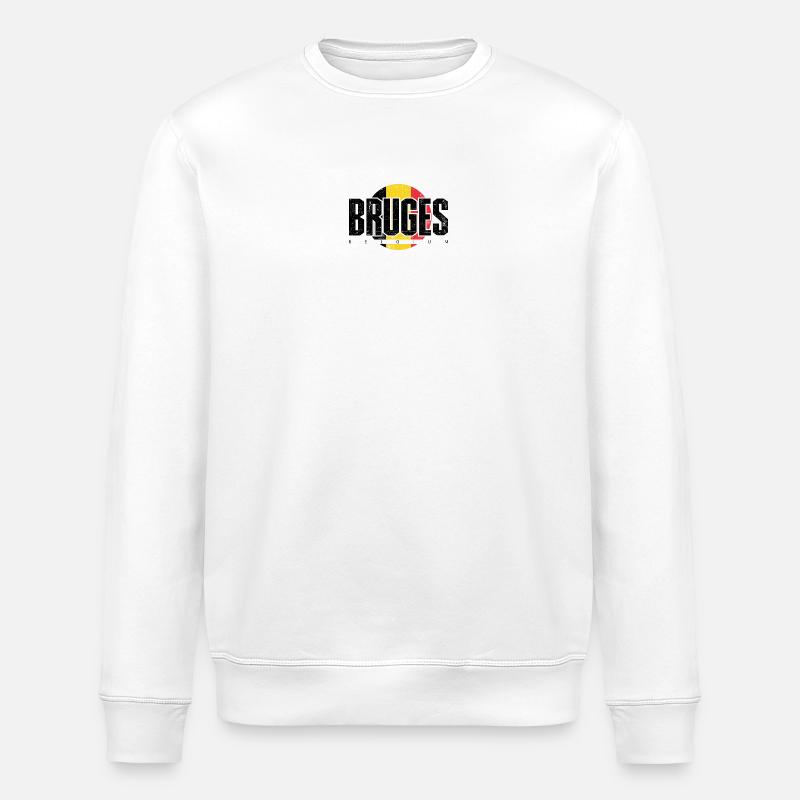 Glyphe Sunburst en rouge jaune - Sweat bio ROLLER Stanley/Stella Unisexe - blanc