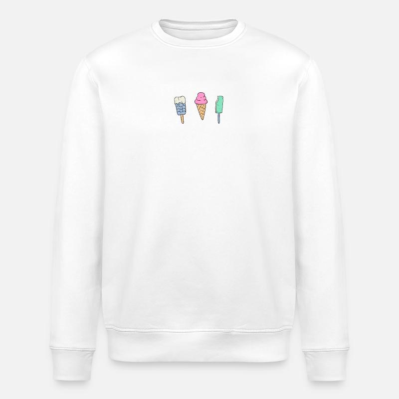 Glace mignonne - Sweat bio ROLLER Stanley/Stella Unisexe - blanc