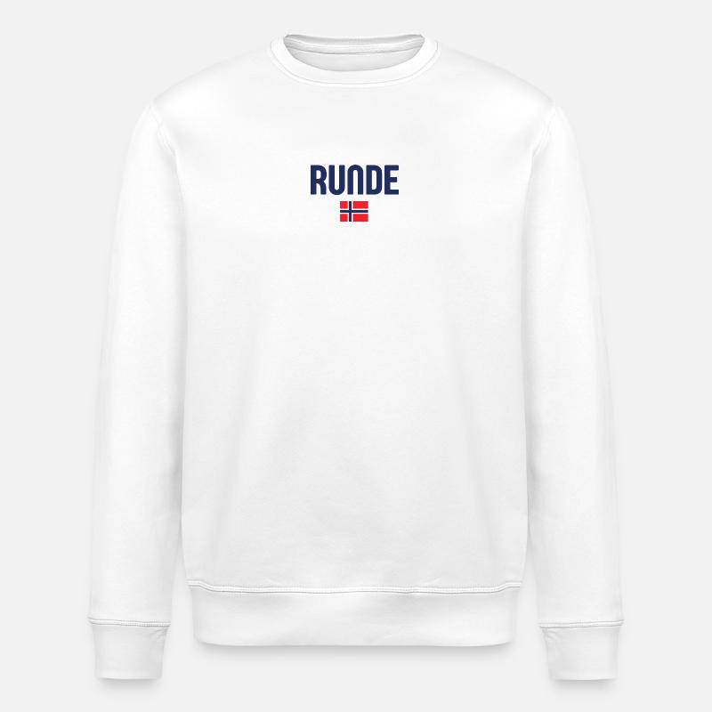Runde Norwegen Flagge - Stanley/Stella Unisex Bio-Sweatshirt ROLLER - Weiß