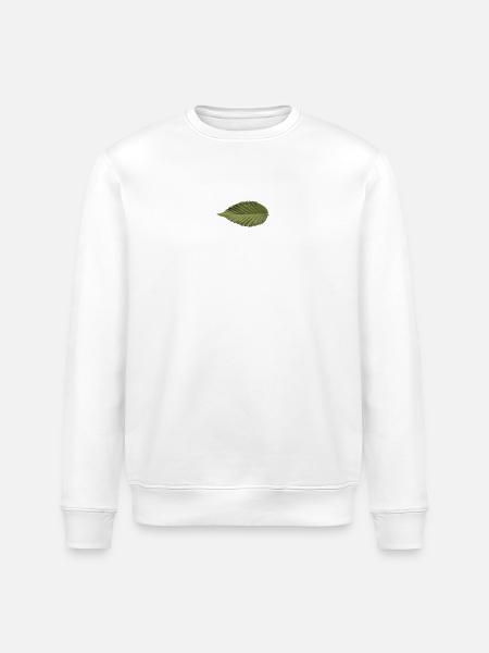 Leaf Structure Olive Green Pattern - Stanley/Stella ROLLER Unisex Organic Sweatshirt - white