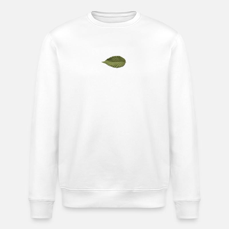 Leaf Structure Olive Green Pattern - Stanley/Stella ROLLER Unisex Organic Sweatshirt - white