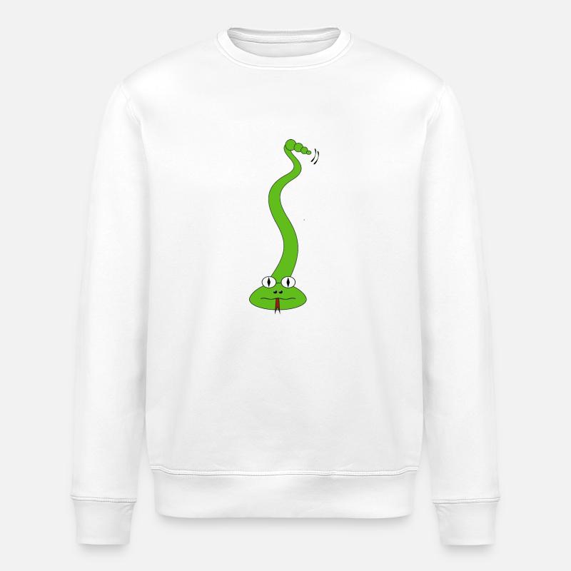 Grüne Schlange 1 - Stanley/Stella Unisex Bio-Sweatshirt ROLLER - Weiß