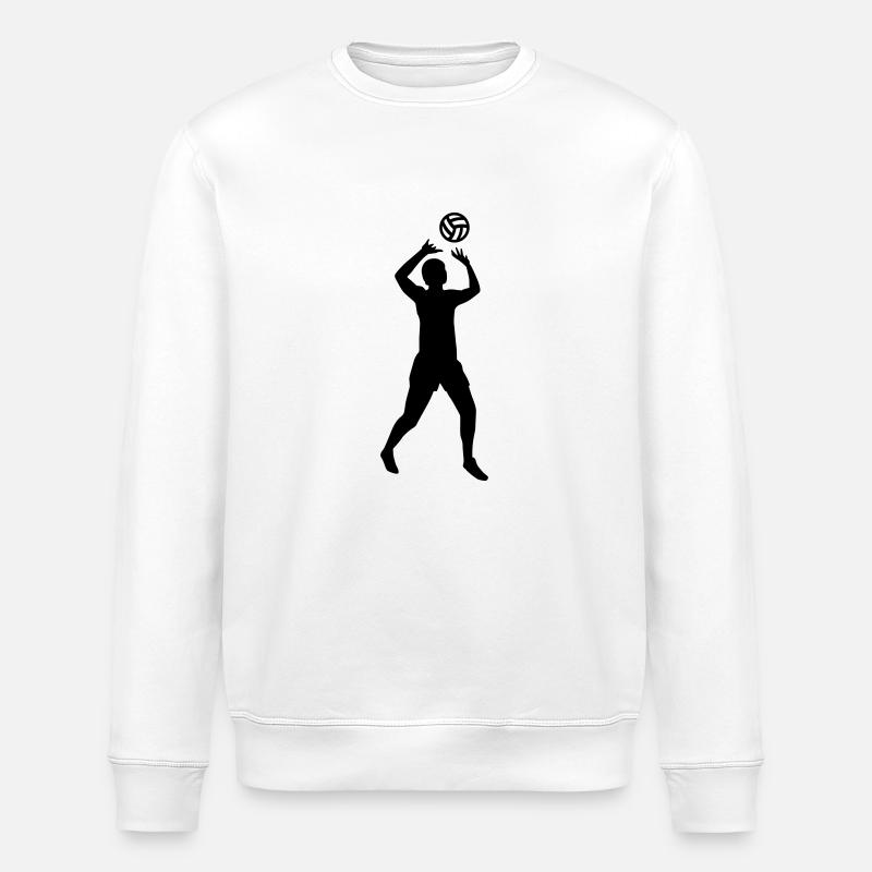 Volleyball - Stanley/Stella ROLLER Unisex Organic Sweatshirt - white