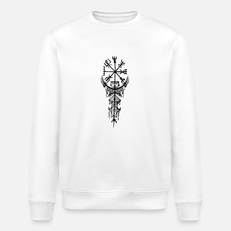 CELTIC PATTERN TATOUAGE2 - Stanley/Stella ROLLER Unisex Organic Sweatshirt - white