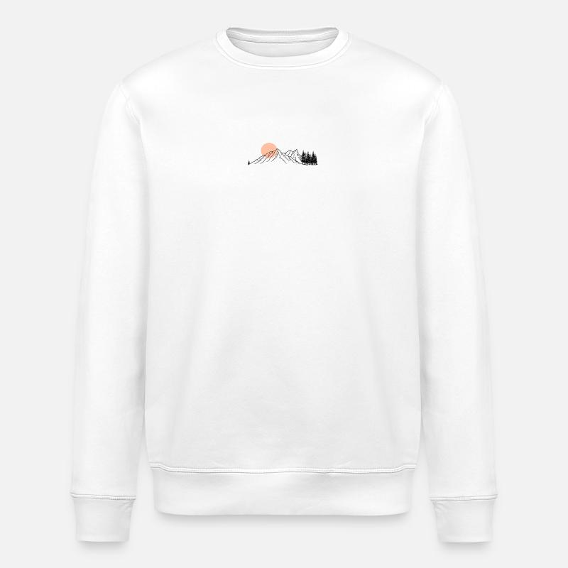 Pfirsichfarbene Horizont-Strichzeichnungen - Stanley/Stella Unisex Bio-Sweatshirt ROLLER - Weiß