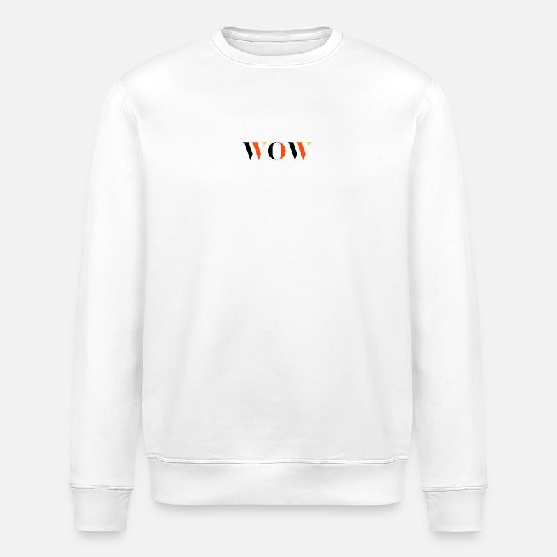 WOW tri-colour - Stanley/Stella ROLLER Unisex Organic Sweatshirt - white