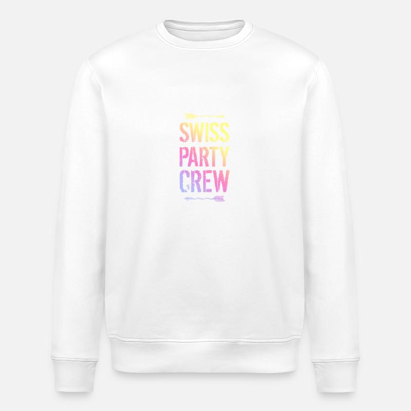 Swiss Party Crew Bunt Schweiz - Stanley/Stella ROLLER Unisex Organic Sweatshirt - white