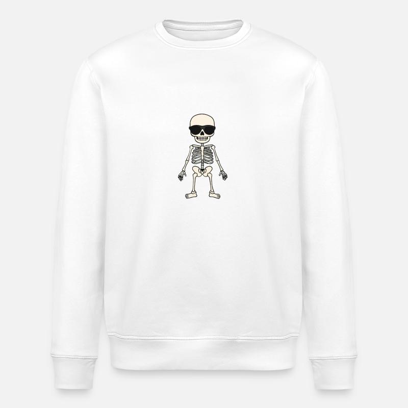 Skeleton Comic Halloween Cool - Stanley/Stella ROLLER Unisex Organic Sweatshirt - white