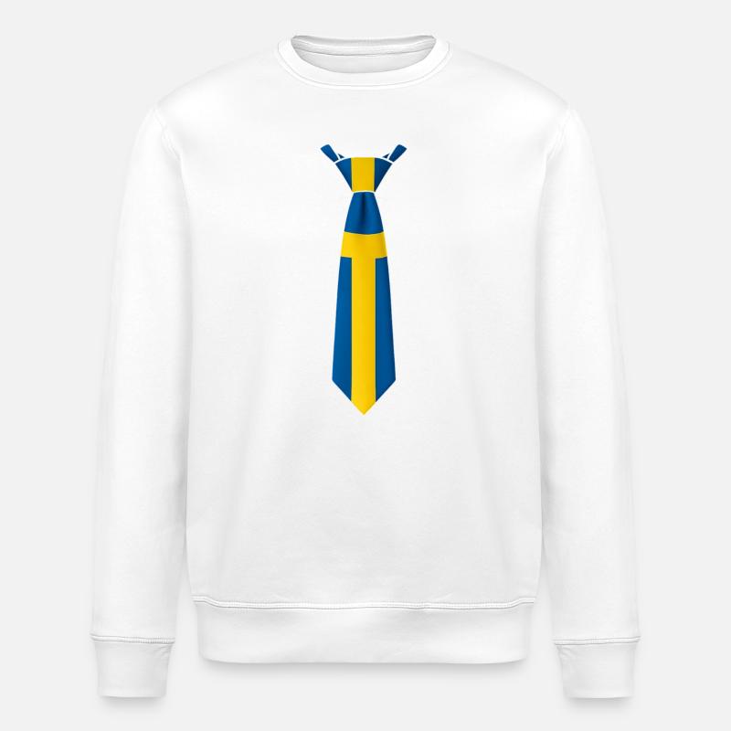 Drapeau suédois à cravate rayée - Sweat bio ROLLER Stanley/Stella Unisexe - blanc
