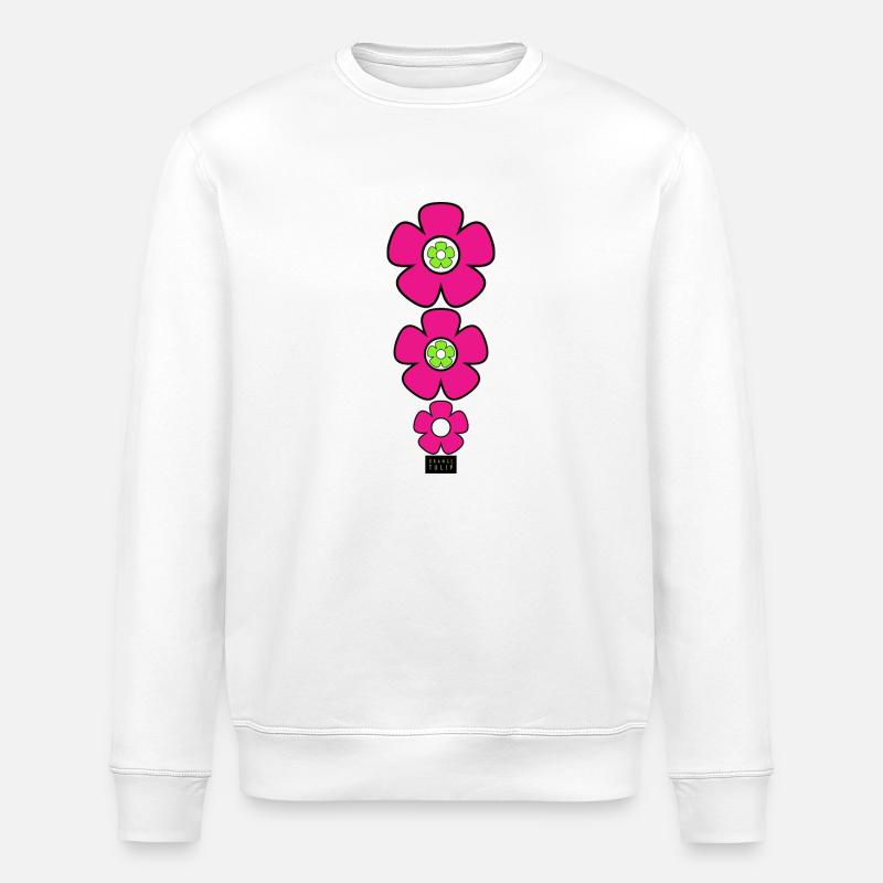 Three Flowers - Stanley/Stella Unisex Bio-Sweatshirt ROLLER - Weiß